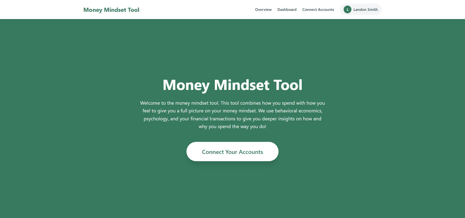 Money Mindset Tool interface