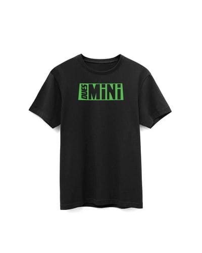MMxPD Tee: a black t-shirt with the green Mini Money wordmark.